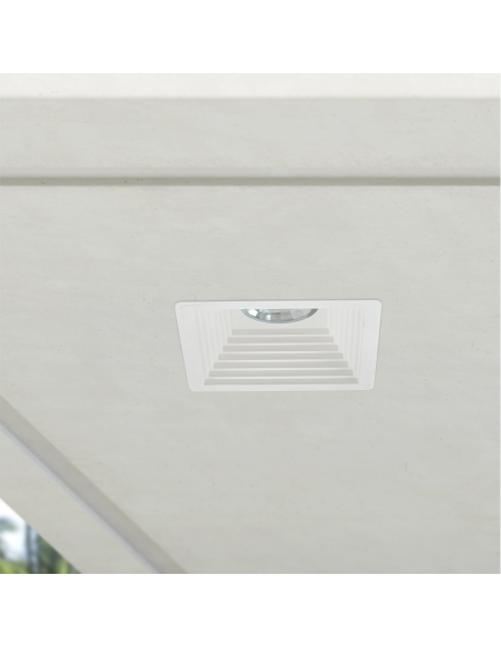 Douille encastrée en plâtre GS-5004 carrée blanche avec connexion GU10