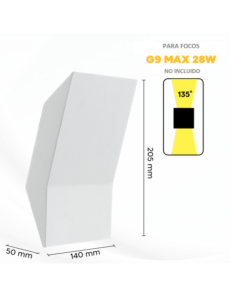 Applique plâtre pour mur GS-5033 avec design personnalisable et connexion LED G9