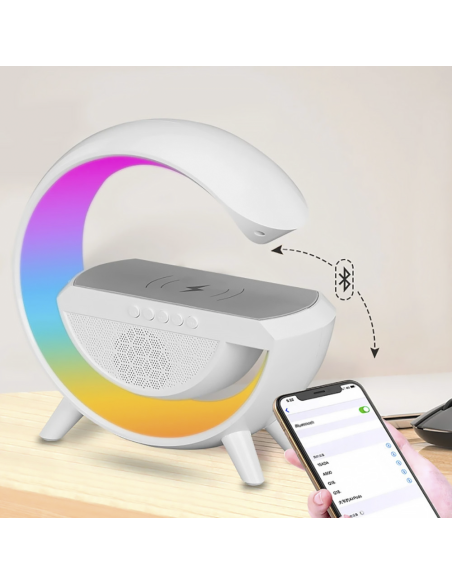 Lampe de chargement sans fil Bluetooth 5.0 LED pour smartphone radio AUX USB TF