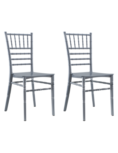 Pack 2 chaises Chiavari vintage grises chaise réception Chiavarina au classique