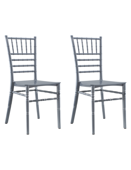 Pack 2 chaises Chiavari vintage grises chaise réception Chiavarina au classique