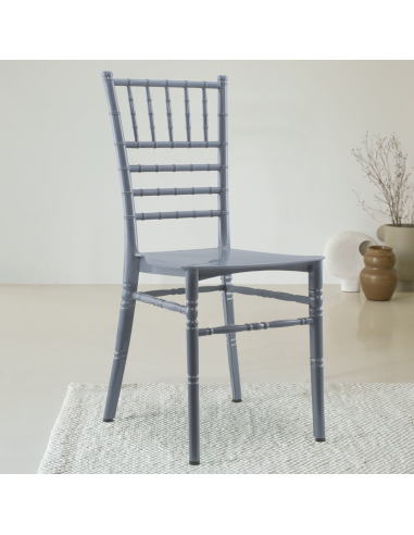 Pack 2 chaises Chiavari vintage grises chaise...