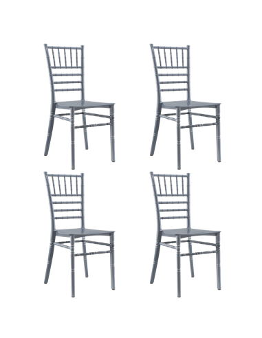 Pack 4 chaises Chiavari vintage grises Chaise Chiavarina Catering au classique