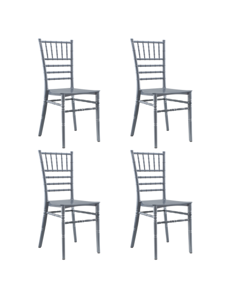 Pack 4 chaises Chiavari vintage grises Chaise Chiavarina Catering au classique