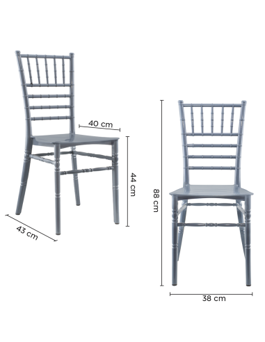 Pack 4 chaises Chiavari vintage grises Chaise...