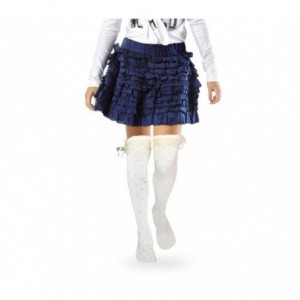 Paquet de 4 jambières motif Pois avec nœud en satin -filles et fillette 3-11 ans - Vêtements pour enfants  2
