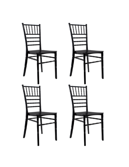 Pack 4 chaises Chiavari vintage NOIR Chaise Chiavarina Catering au classique