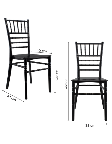 Pack 4 chaises Chiavari vintage NOIR Chaise...