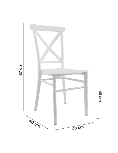 Ensemble 2 chaises Sidney blanches en polypropylène vintage pour la restauration