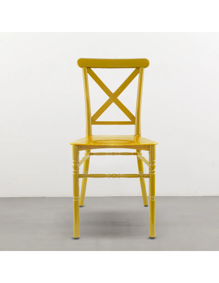 Ensemble 2 chaises Sidney Moutarde en polypropylène vintage pour restauration