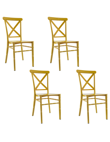 Ensemble 4 chaises Sidney Moutardepolypropylène...