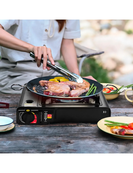 Réchaud à gaz portable pour camping en mallette idéal pour cuisine en plein air