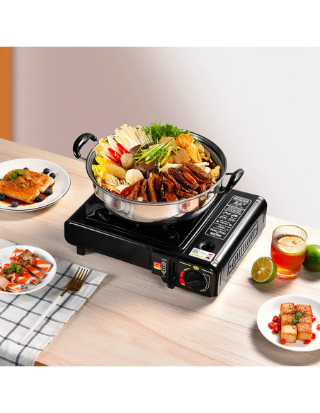 Réchaud à gaz portable pour camping en mallette idéal pour cuisine en plein air