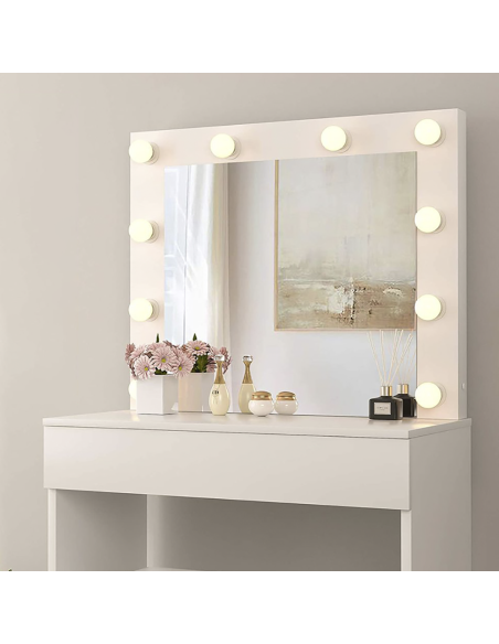 Jeu de 6 Lumières LED Réglables pour Miroir de Coiffeuse avec Câble USB