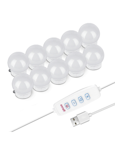 Ensemble 10 ampoules LED pour coiffeuse avec régulateur...