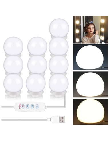 Ensemble 10 ampoules LED pour coiffeuse avec...