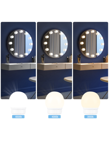 Ensemble 10 ampoules LED pour coiffeuse avec...