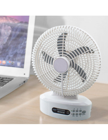 Ventilateur de table solaire rechargeable avec...