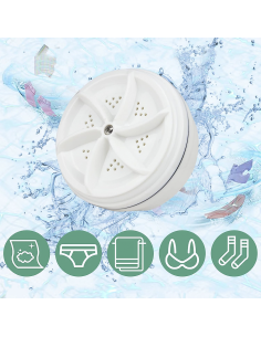 Mini lave-linge de voyage à turbine portable pour lessive 2