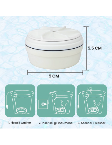 Mini lave-linge de voyage à turbine portable...