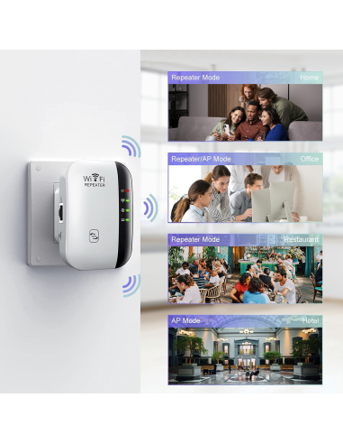 Amplificateur Wi-Fi Répéteur de signal 2,4 GHz...