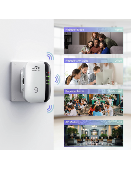 Amplificateur Wi-Fi Répéteur de signal 2,4 GHz Port LAN avec antenne intégrée