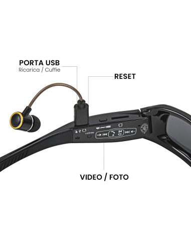 Lunettes soleil Bluetooth avec caméra polarisée...