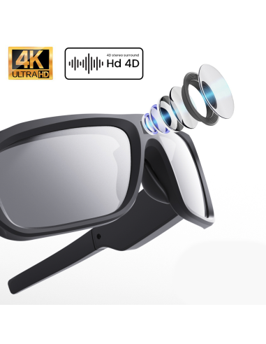 Lunettes soleil Bluetooth avec caméra polarisée...