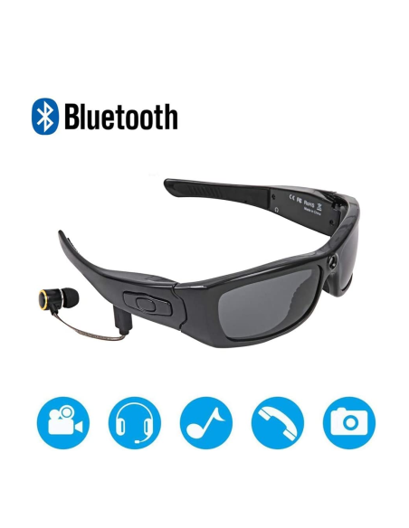 Lunettes soleil Bluetooth avec caméra polarisée enregistrement photo ou vidéo 4K