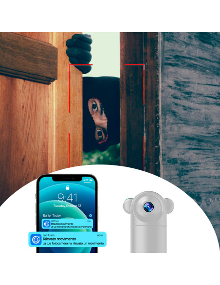 Mini caméra Rotation 180° Q-Sx82 Wi-Fi sans fil 1080p 4K Vision nocturne