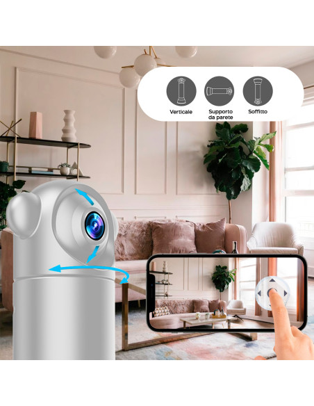 Mini caméra Rotation 180° Q-Sx82 Wi-Fi sans fil 1080p 4K Vision nocturne