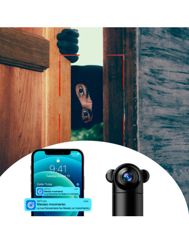 Mini caméra Rotation 180° Q-Sx82 Wi-Fi sans fil...