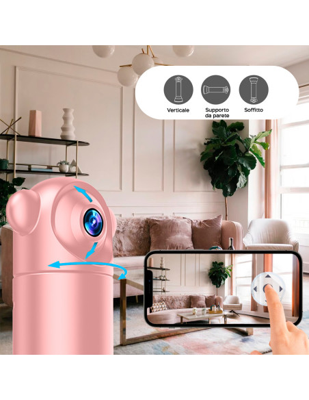 Mini caméra Rotation 180° Q-Sx82 Wi-Fi sans fil 1080p 4K Vision nocturne