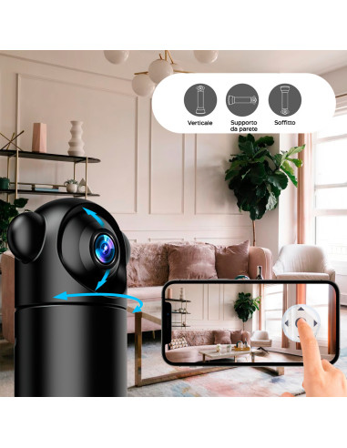 Mini caméra Rotation 180° Q-Sx82 Wi-Fi sans fil...