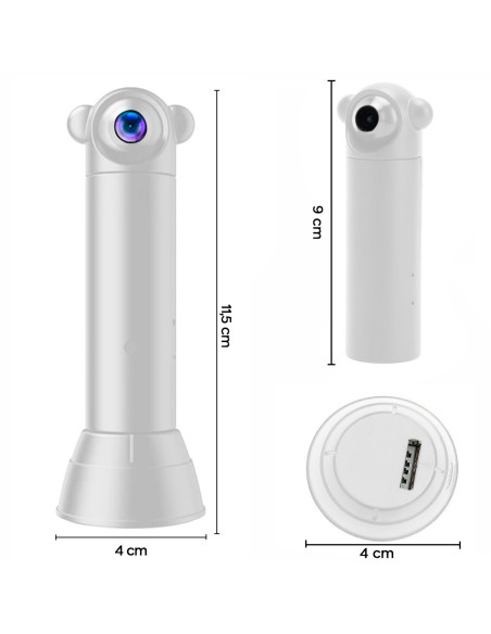 Mini caméra Rotation 180° Q-Sx82 Wi-Fi sans fil 1080p 4K Vision nocturne