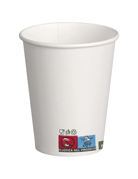 Pack de 100 Gobelets Jetables en Carton Biodégradables et Compostables 180 ml