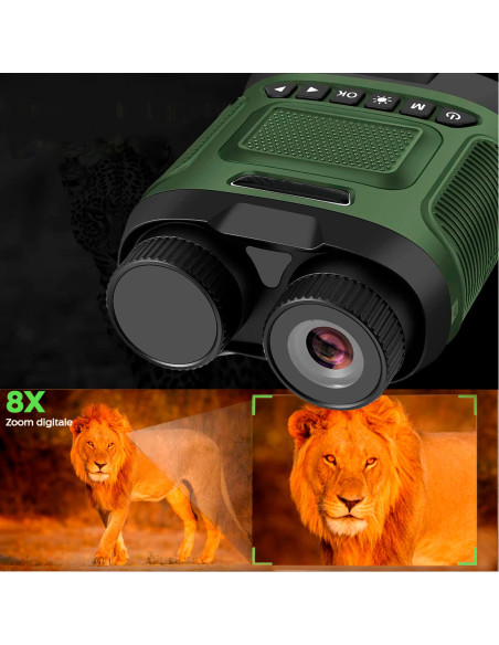 Jumelles avec écran 3" vision nocturne zoom numérique 8x prise photos et vidéos