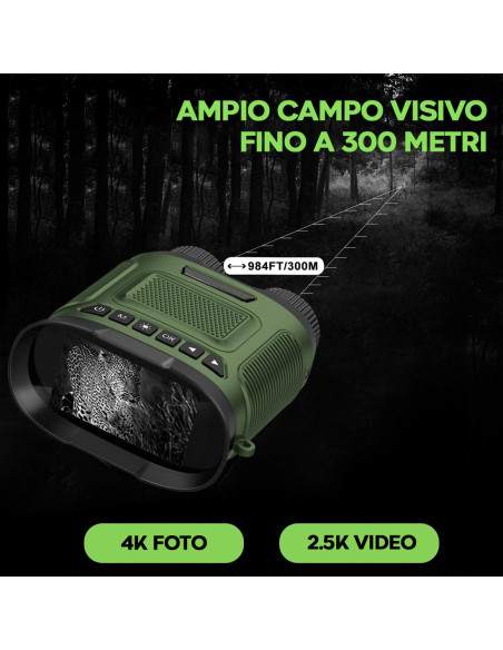 Jumelles avec écran 3" vision nocturne zoom numérique 8x prise photos et vidéos