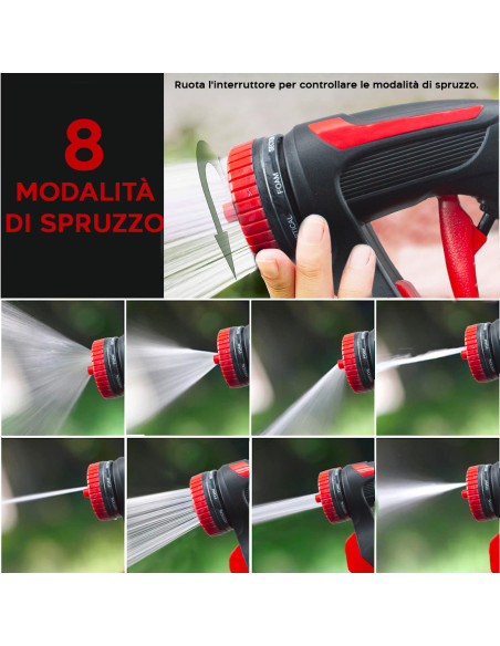 Tuyau avec buse de réservoir de savon 200 ml Pulvérisateur 8 jets d'eau