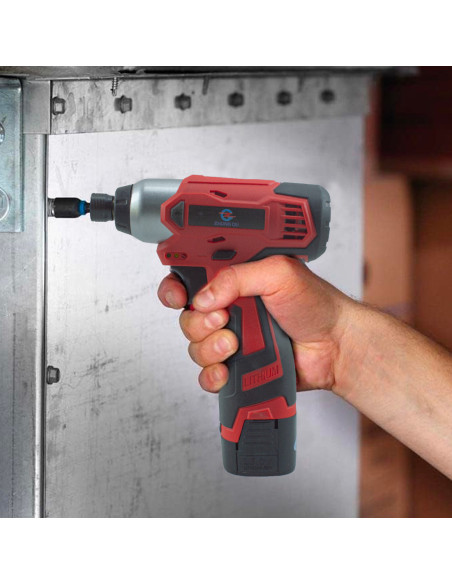 Batterie rechargeable sans fil 12V double perceuse tournevis mallette lumineuse