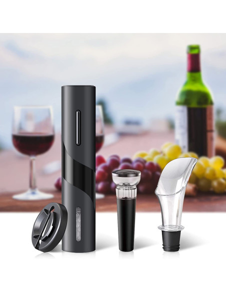 Ouvre-bouteille électrique à piles tire-bouchon automatique jeu vin bec verseur