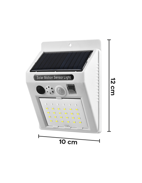 Lampe solaire avec alarme de détection de mouvement, télécommande, angle de 120°