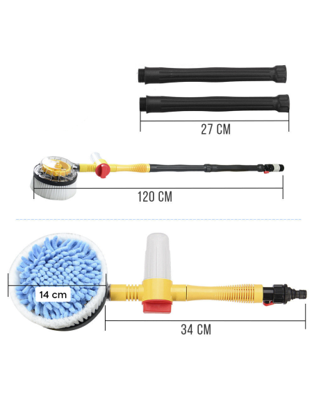 Brosse rotative haute pression lavage des vitres voiture avec réservoir savon