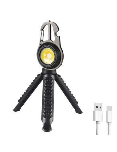 Mini lampe poche LED polyvalente portable rechargeable pour camping avec trépied
