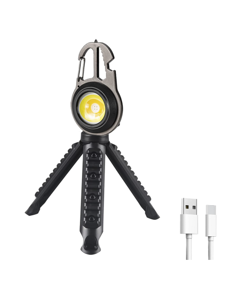 Mini lampe poche LED polyvalente portable rechargeable pour camping avec trépied