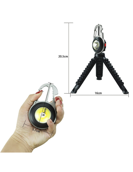 Mini lampe poche LED polyvalente portable rechargeable pour camping avec trépied