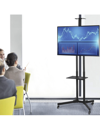 Support de chariot TV à 4 roues pivotantes pour...