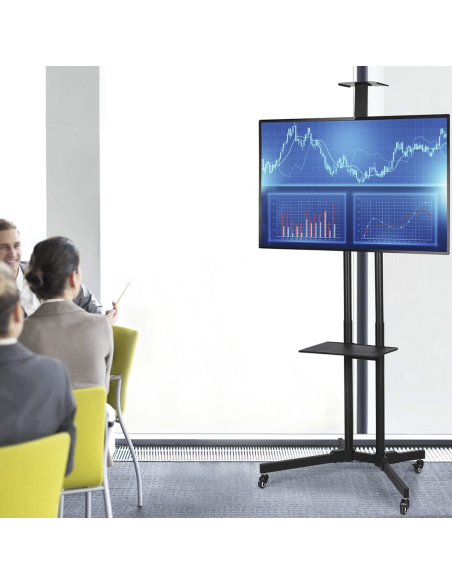 Support de chariot TV à 4 roues pivotantes pour téléviseurs mobiles jusqu'à 50kg