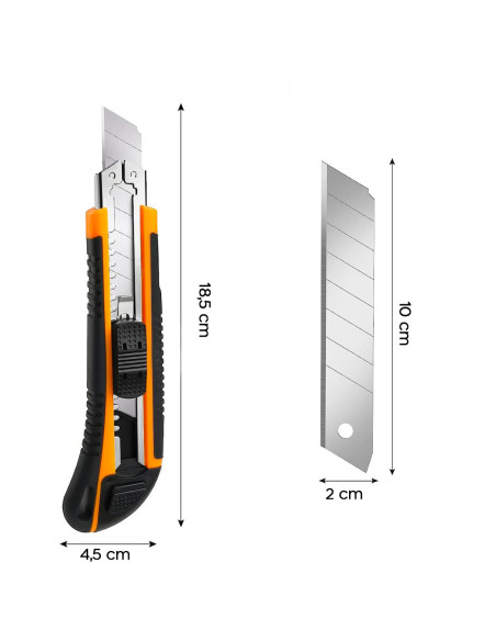 Cutter professionnel 3 lames poignée antidérapante coupe précise