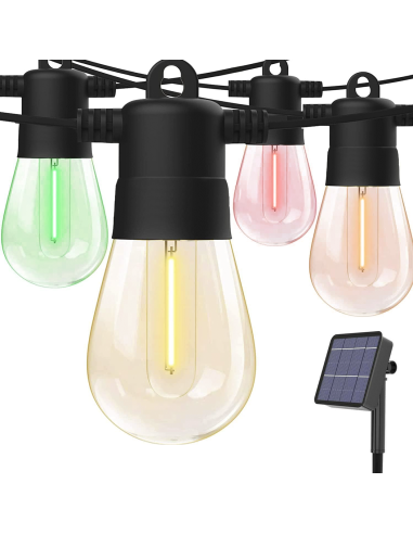 Guirlande lumineuse solaire rechargeable de 10 mètres à effet pluie multicolore